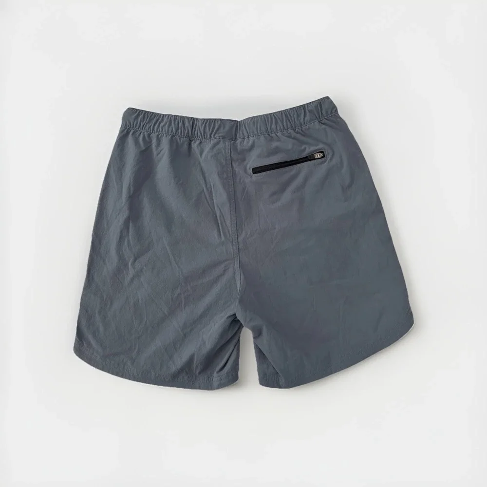 Topo Design Men L 6" Pull-On Shorts Belted River Hiking Trail Nylon Stretch EUC - Picture 3 of 7